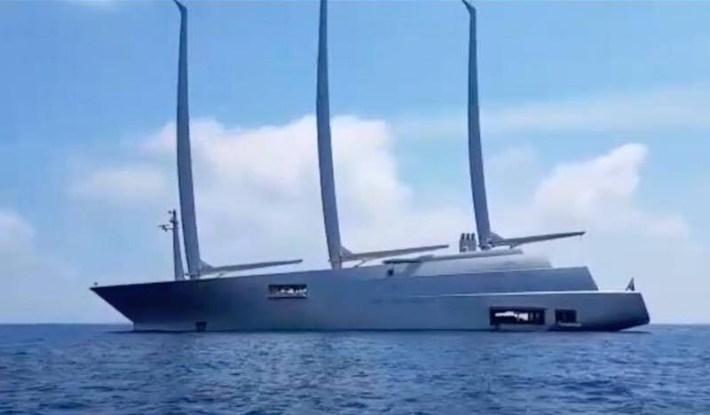 El megayate velero “A”, en Ibiza