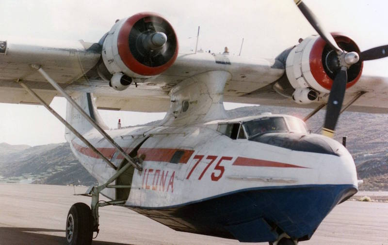 Un hidroavión “Catalina” en el aeropuerto de La Palma