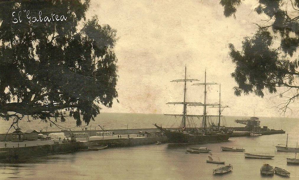 La estela del buque-escuela “Galatea” en La Palma