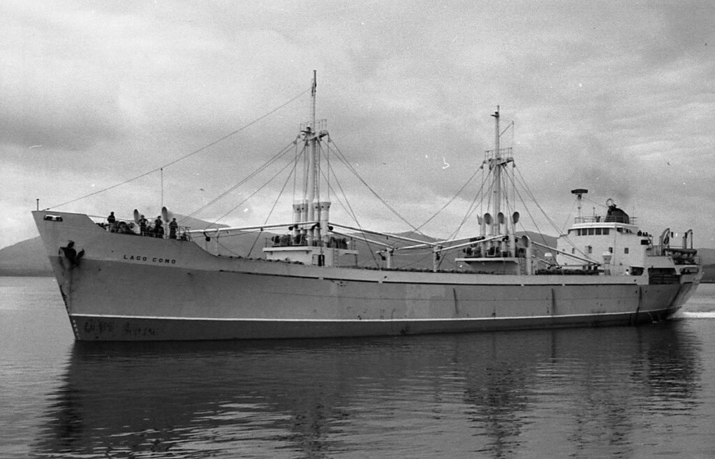 El buque “Lago Como” (1960-1984), matrícula naval de Gijón