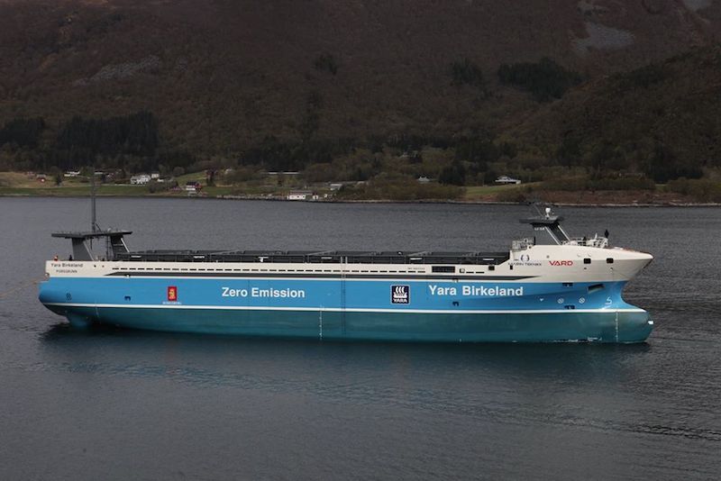 “Yara Birkenland”, primer buque eléctrico y autónomo del mundo