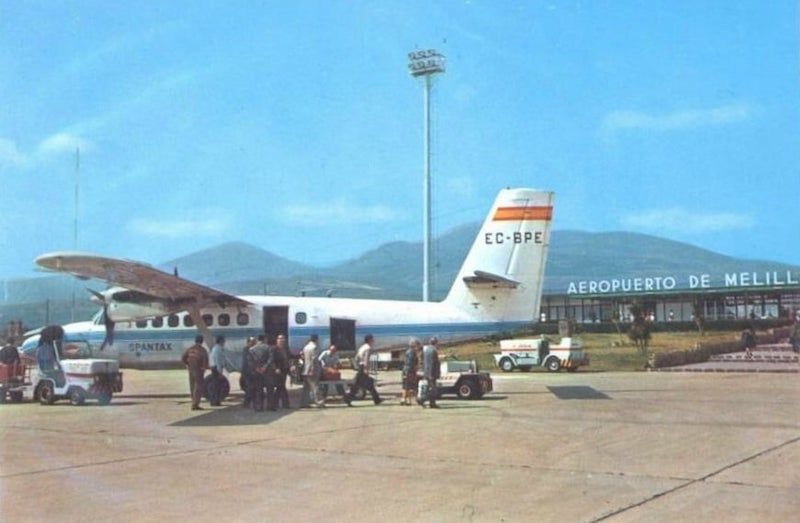 Twin Otter de Spantax, un hito en el aeropuerto de Melilla