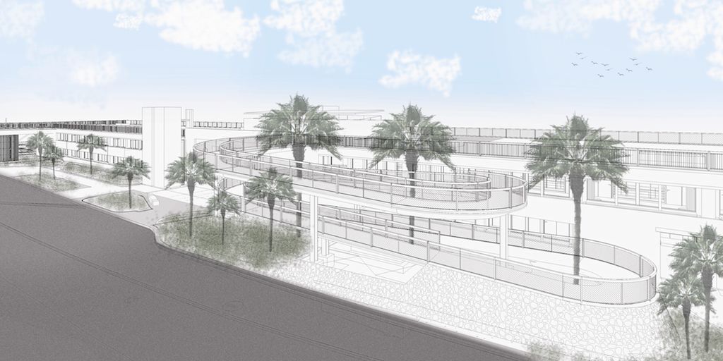 Una pasarela para el edificio Puerto-Ciudad de Santa Cruz