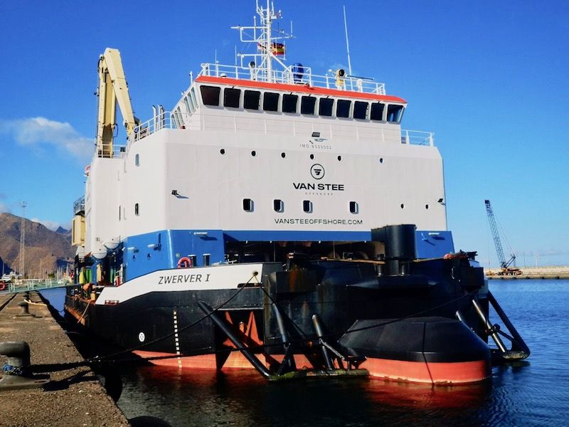 El buque multiuso de poco calado “Zwerver 1”, en Tenerife