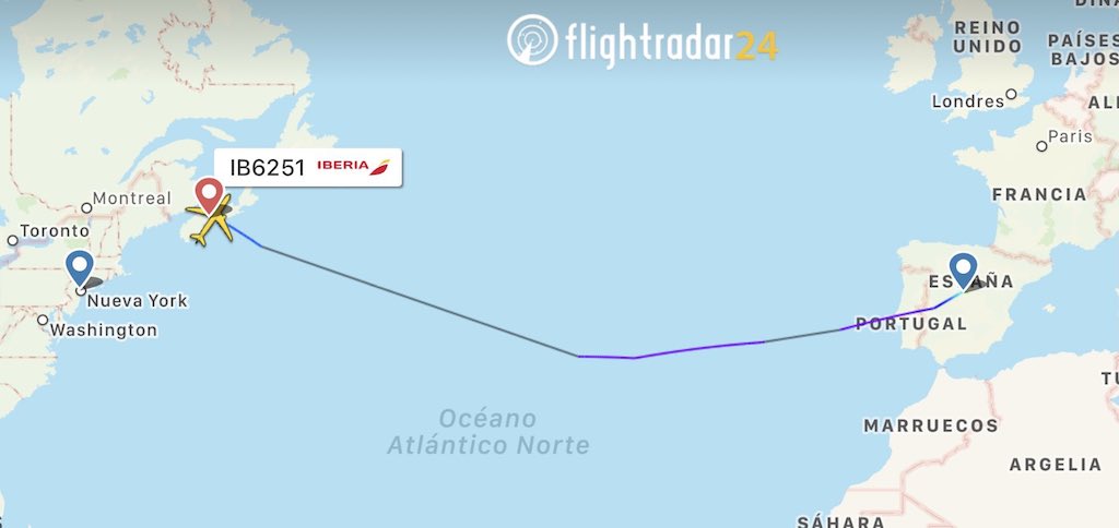 “Mayday” de un avión A330 de Iberia en el Atlántico norte
