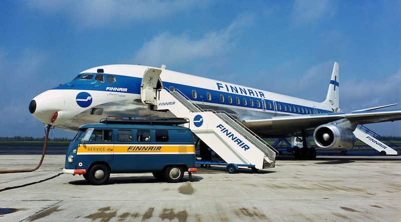 Un avión Douglas DC-8 de Finnair en homenaje a Paavo Nurmi