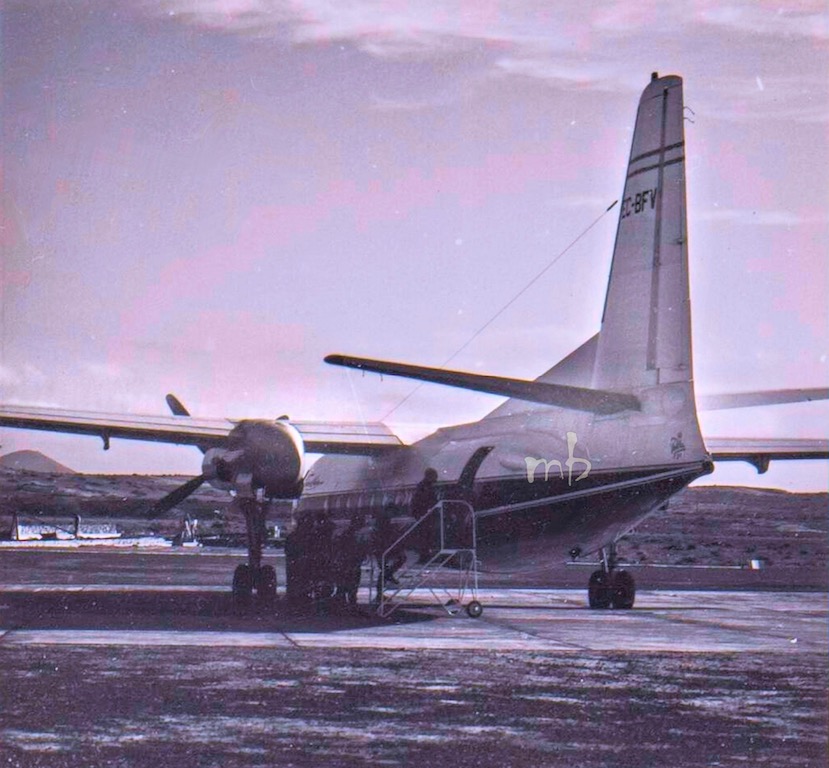El primer avión Fokker F-27 de Spantax en Lanzarote (1966)
