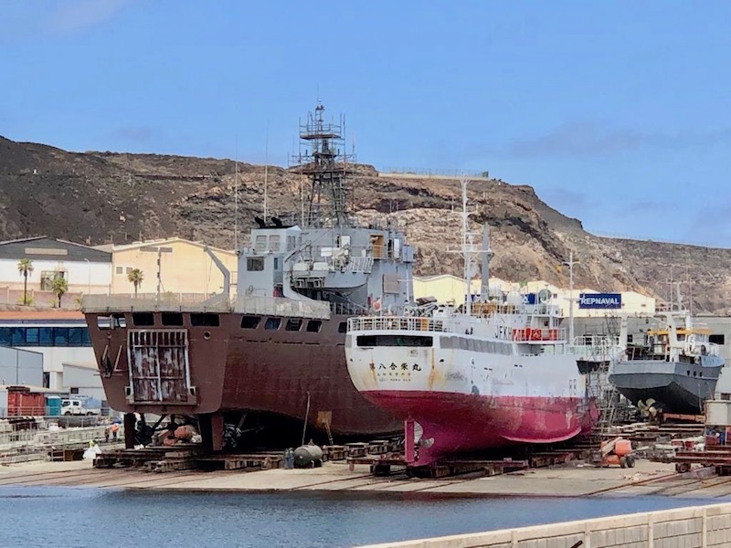 Varada del buque LST mauritano “Nimlane” en Repnaval
