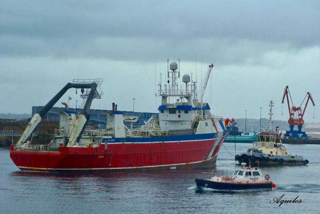 El buque islandés “Poseidón” llega a El Musel para desguace