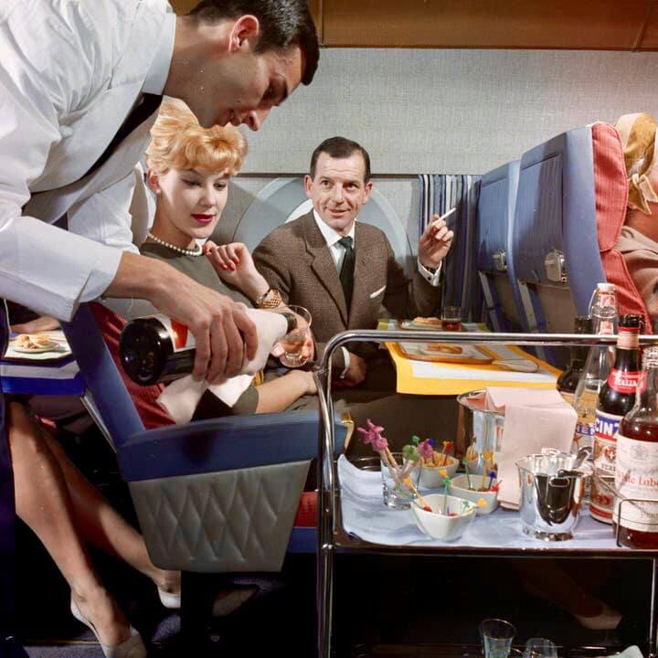 El servicio de primera clase a bordo del Caravelle de Swissair